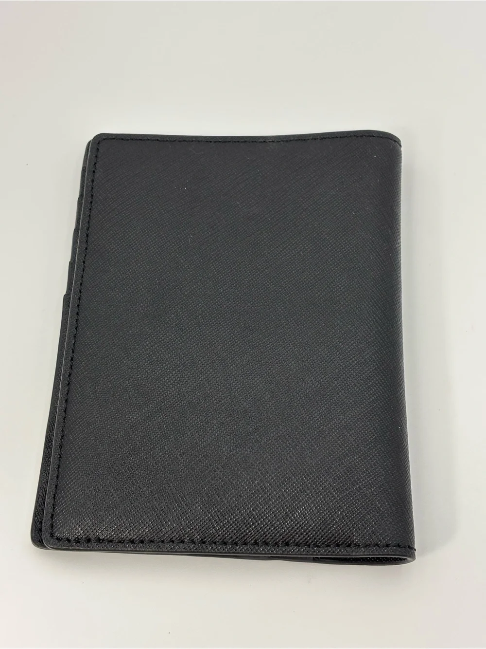 Tory Burch Black Saffiano Leather Card & Passport Holder with Gold Logo